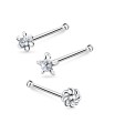 3 Silver Nose Stud Sets NSK-SET-1107